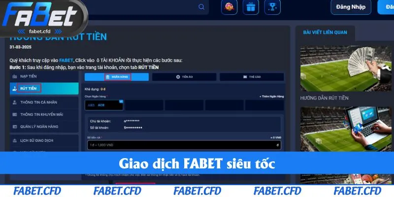 Quy trình thanh toán FABET cực đơn giản với đa dạng hình thức